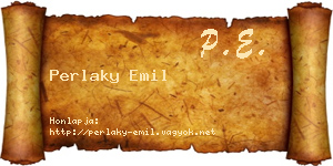 Perlaky Emil névjegykártya